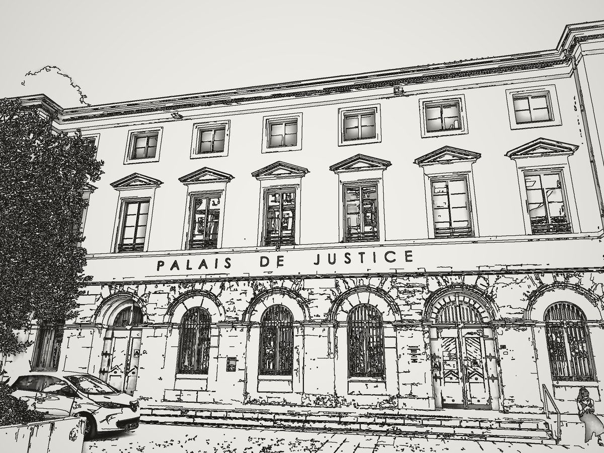 Palais de Justice de Valence — illustration au crayon